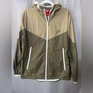 Nike Men's Windbreaker Jacket - Khaki and Olive